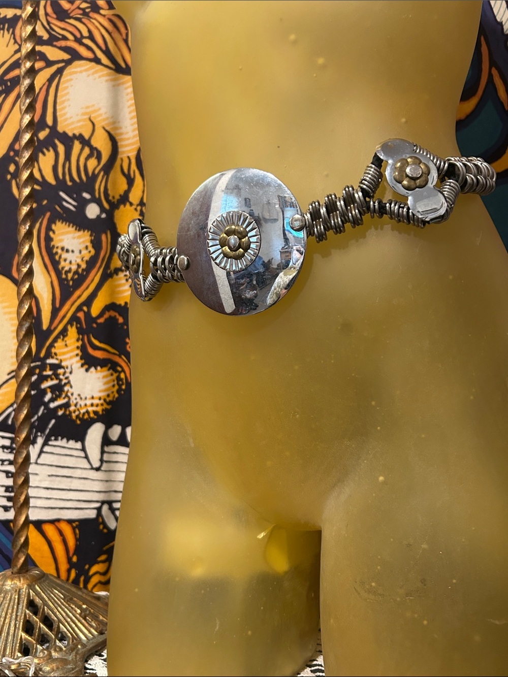 Mixed metal art to wear 80s Concho Belt